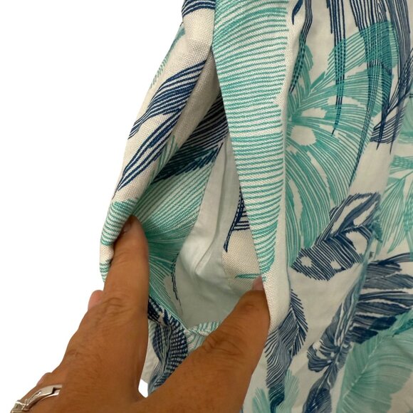 Tori Richard Honolulu Blue Floral Hawaiian Linen Blend Shirt Dress Womens Small - Picture 7 of 7
